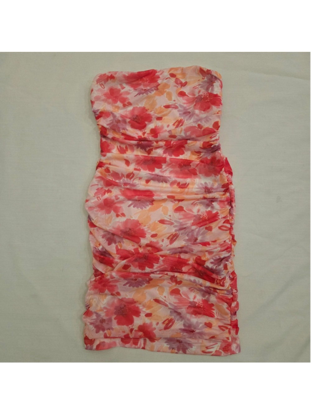 Women's Hello Molly pink Strapless Floral Mini Dress Size 2